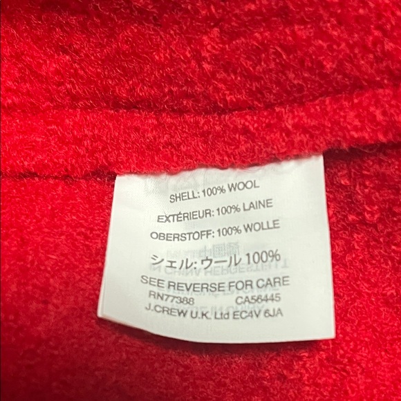 J. Crew Vibrant Red Wool Coat - Picture 10 of 10